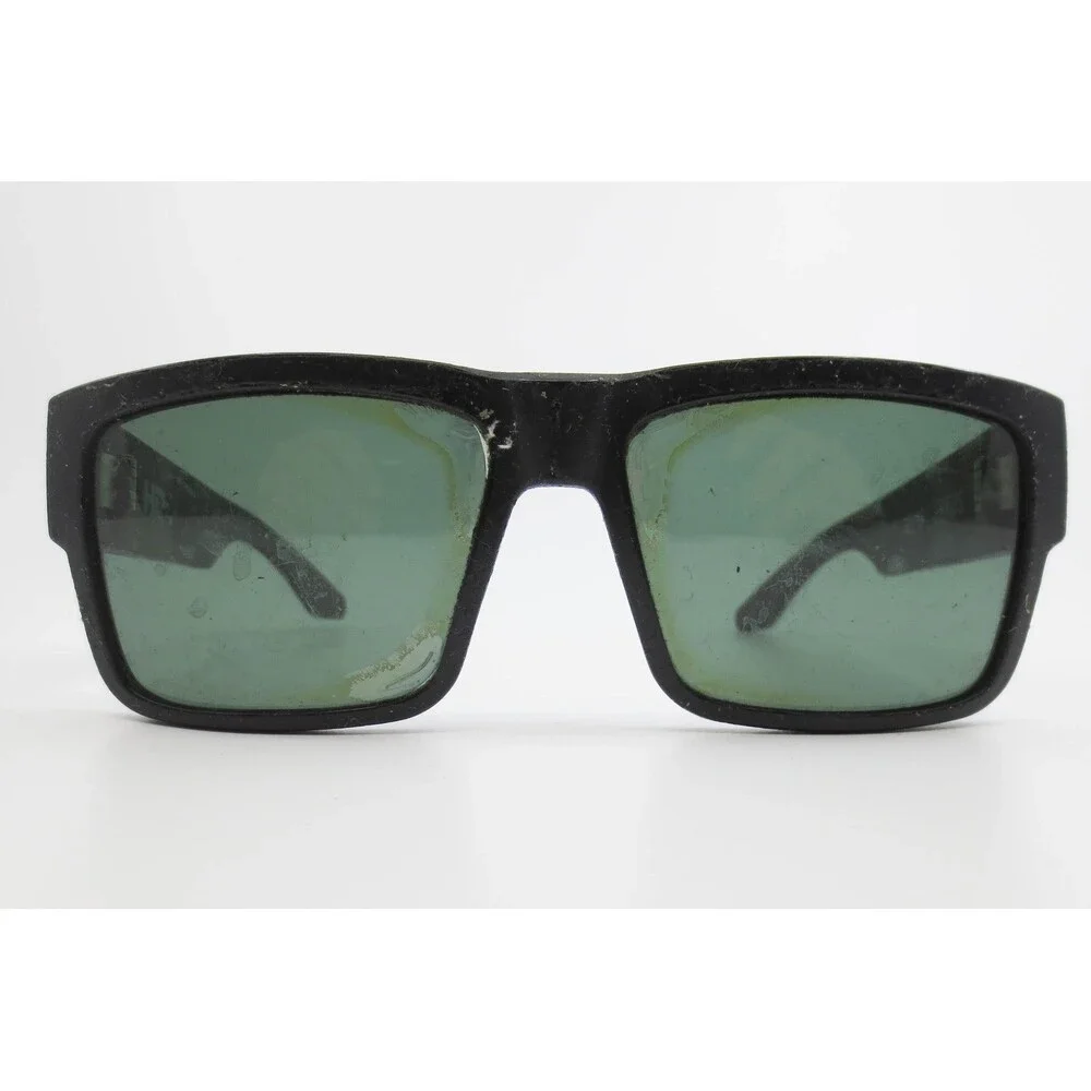 Spy Optic Discord Sunglasses Matte Black Square Frame Green Lens 57-17-145